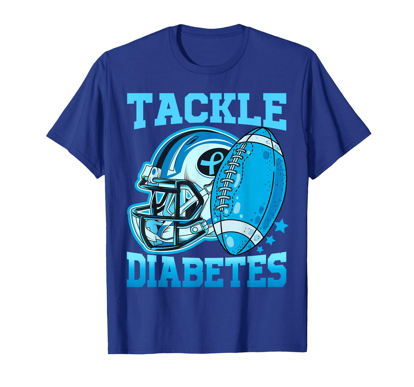 Tackle Diabetic Type 1 Blue Football Diabetes Awareness Men T-Shirt