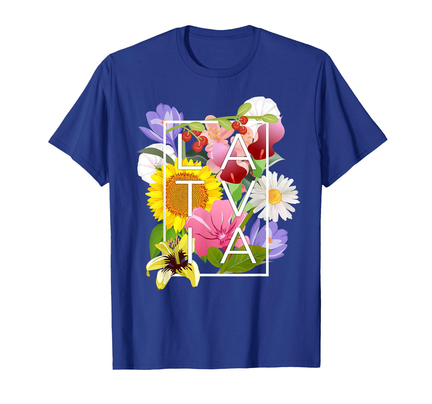 Flowers of Latvia Word Art - Latvian Pride T-Shirt