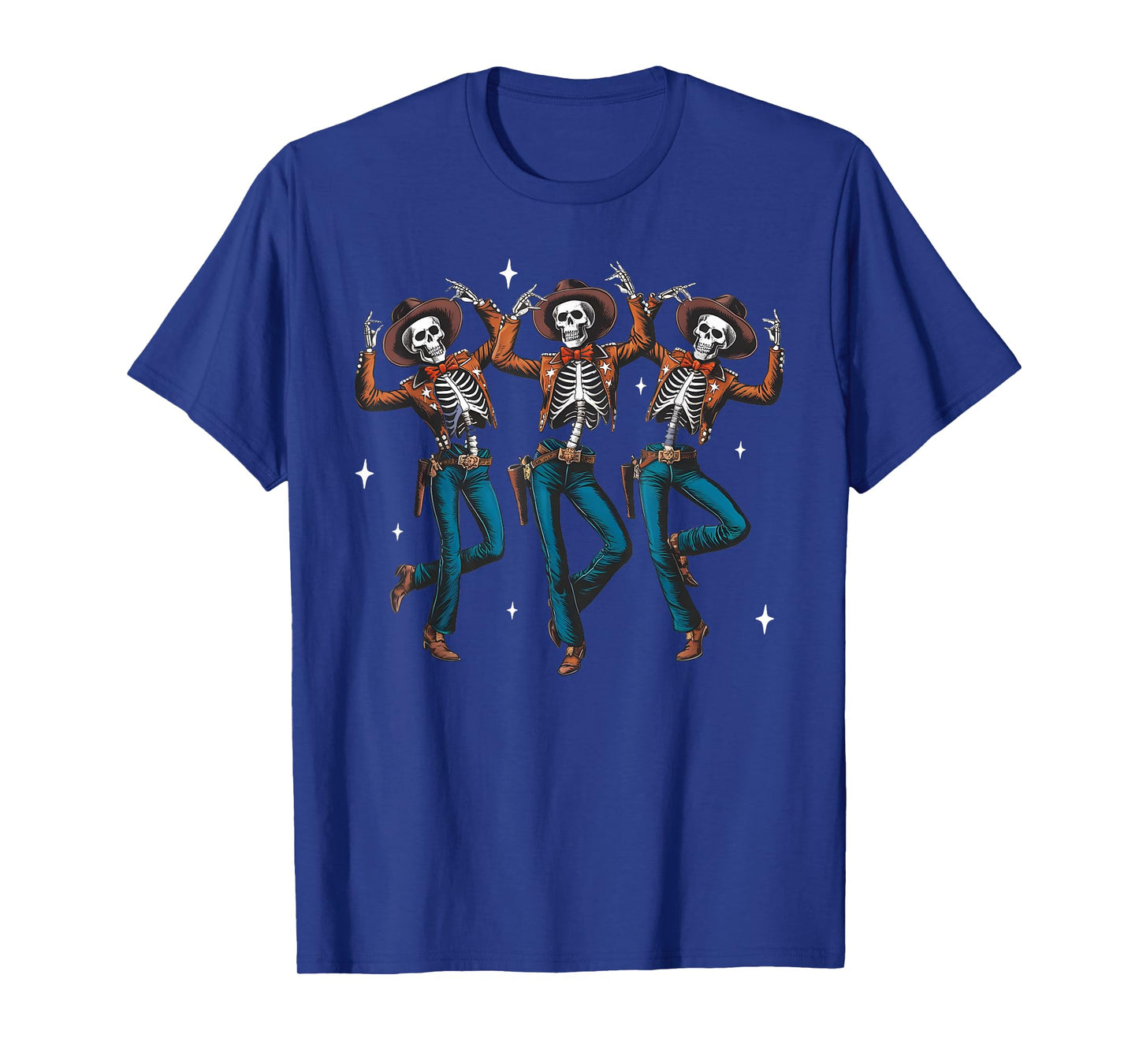 Halloween Western Dancing Skeletons Cowboy Creepy Country T-Shirt