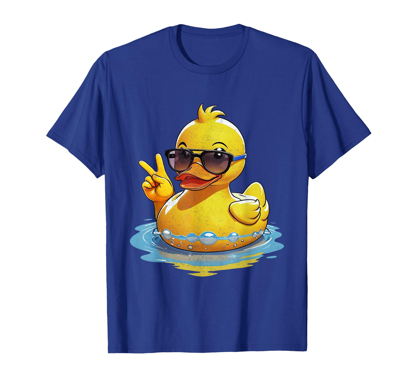 Quacktastic Duck Party Outfit Retro Groovy Yellow Rubber Duck Peace Funny Duck Lovers Unisex T-Shirt Black Small Classic Fit Short Sleeve