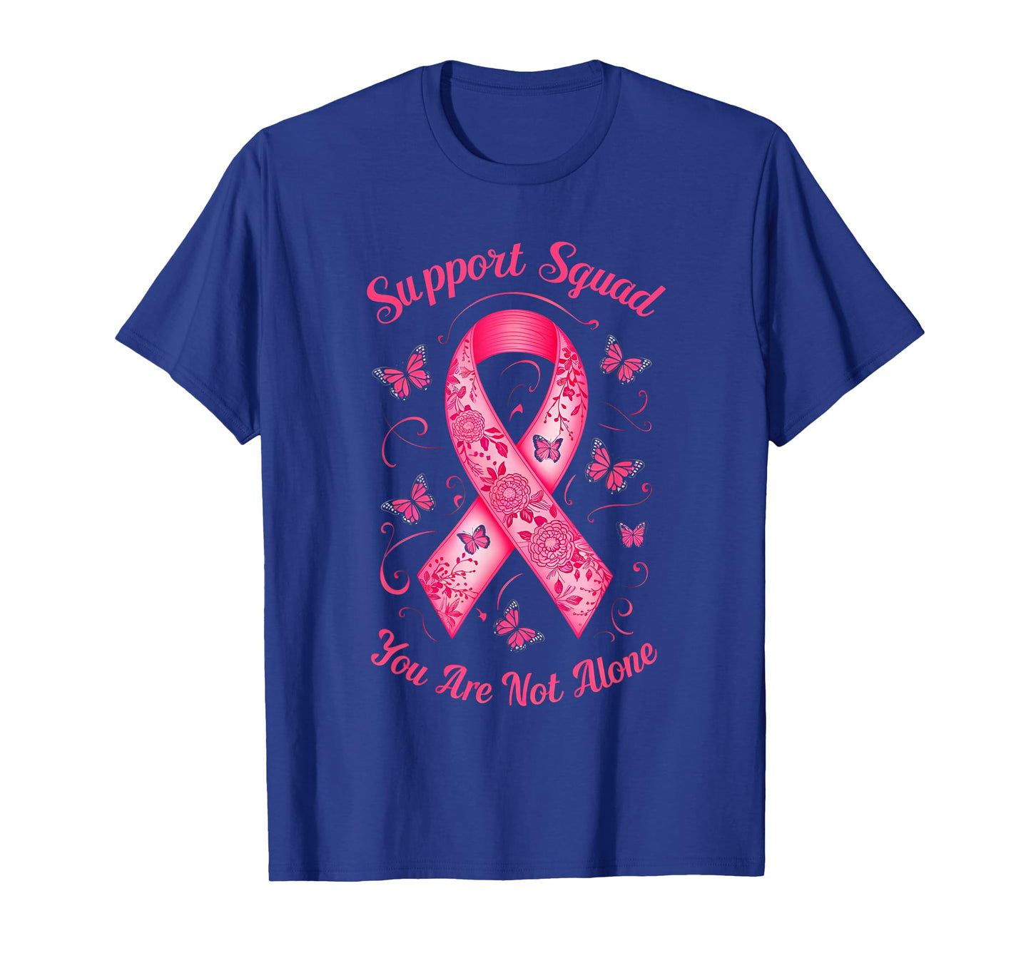 Support Squad Breast Cancer Awareness Pink Ribbon Butterfly T-Shirt