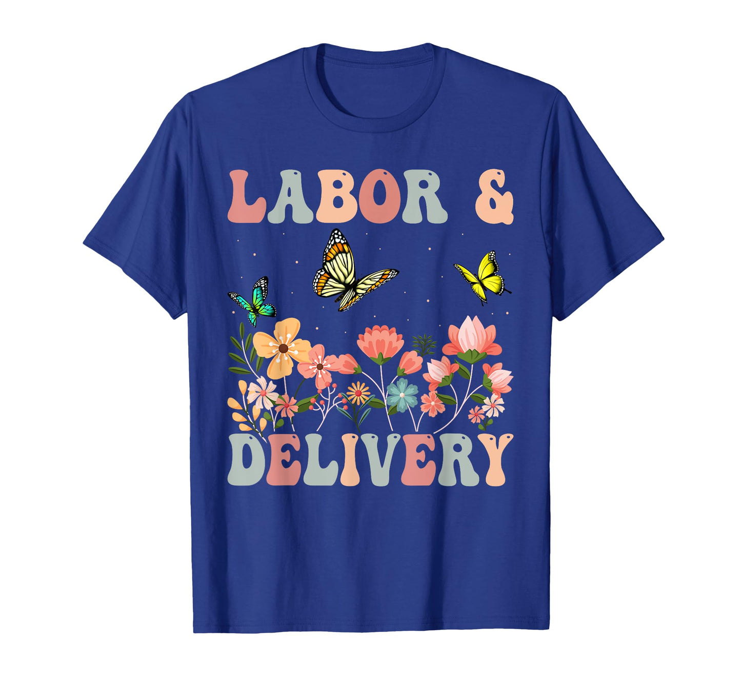 Retro Wildflowers Labor and Delivery Nurse Back To School T-Shirt