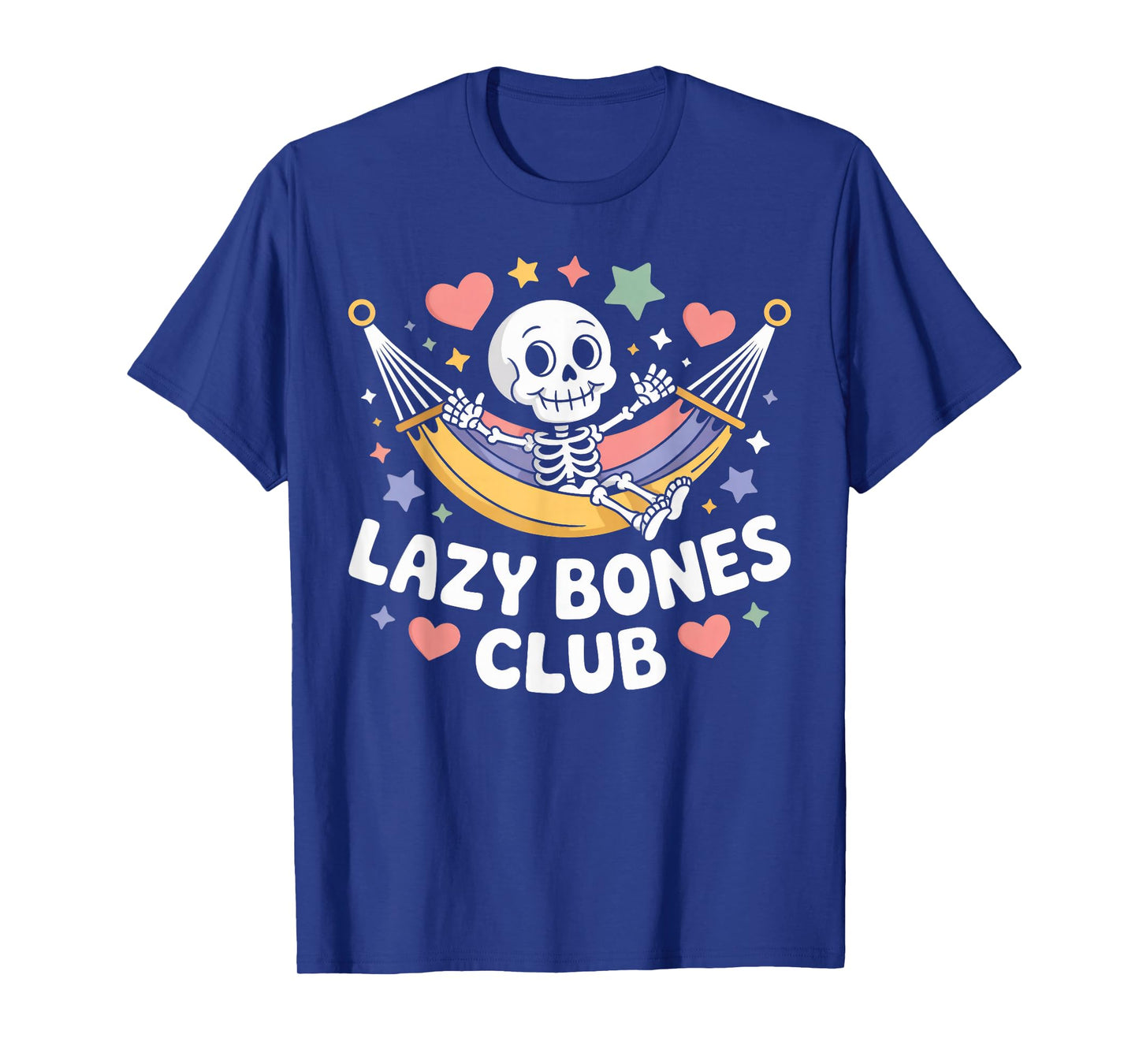 Lazy Bones Club Cartoon Skeleton Hammock T-Shirt