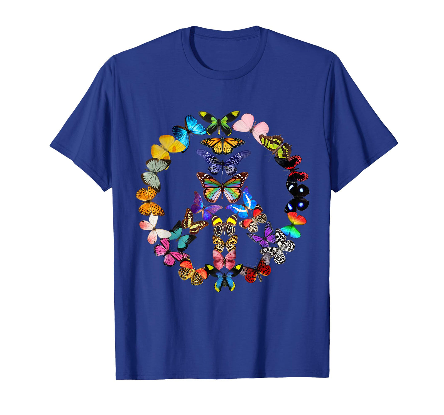 Peace Sign Butterflies 60s Retro Design World T-Shirt
