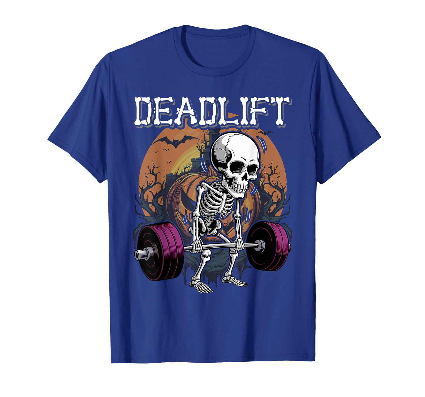 Deadlift Funny Halloween Saying Skeleton Barbell Gym Workout T-Shirt