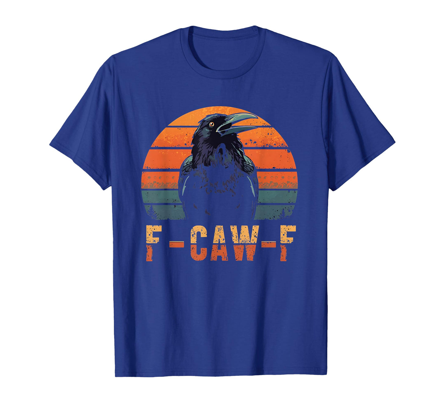 F-Caw-F Black Crow Black Bird Retro Sunset Vintage F-Caw-F T-Shirt