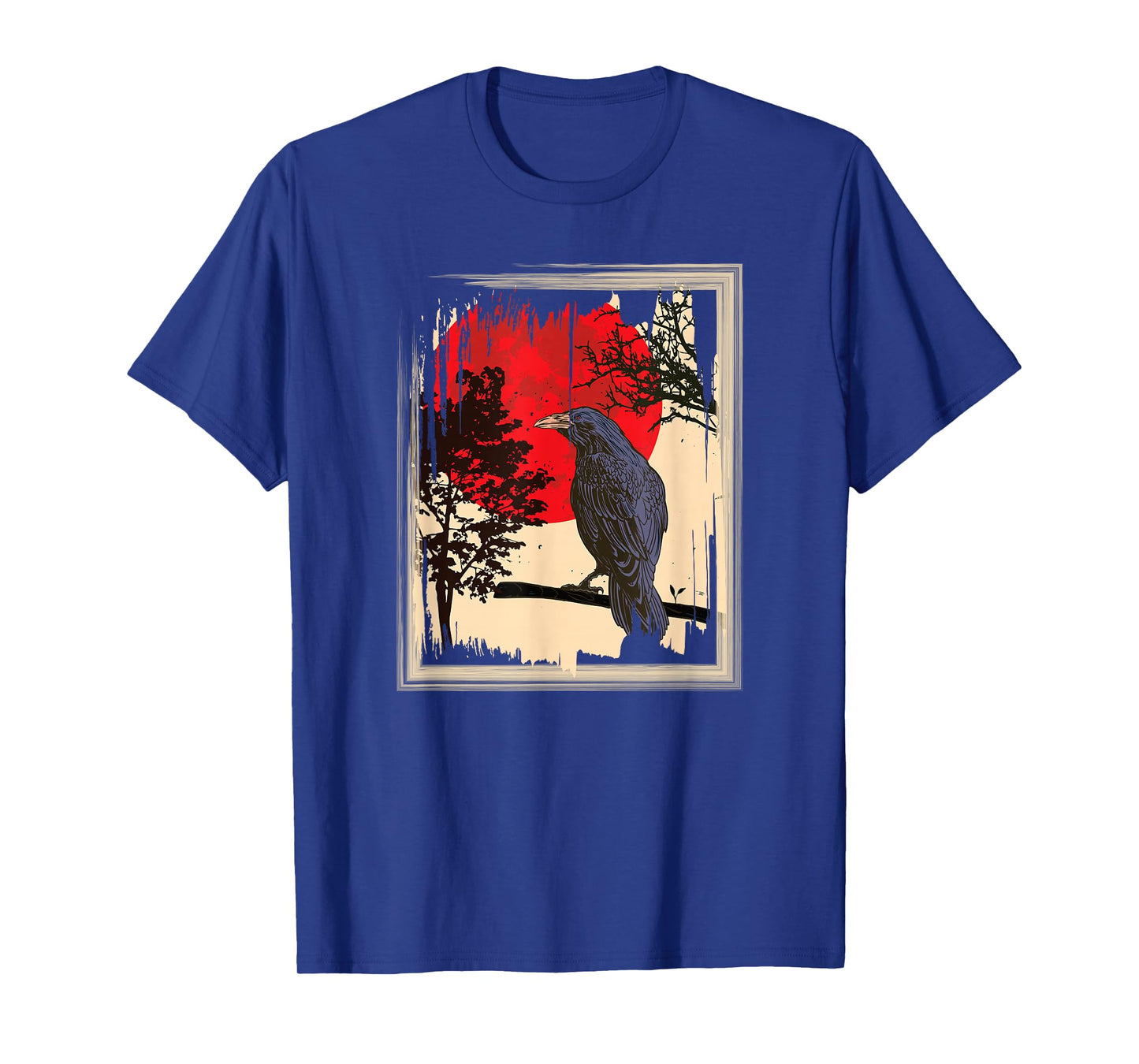 Gothic Red Moon Black Crow T-Shirt