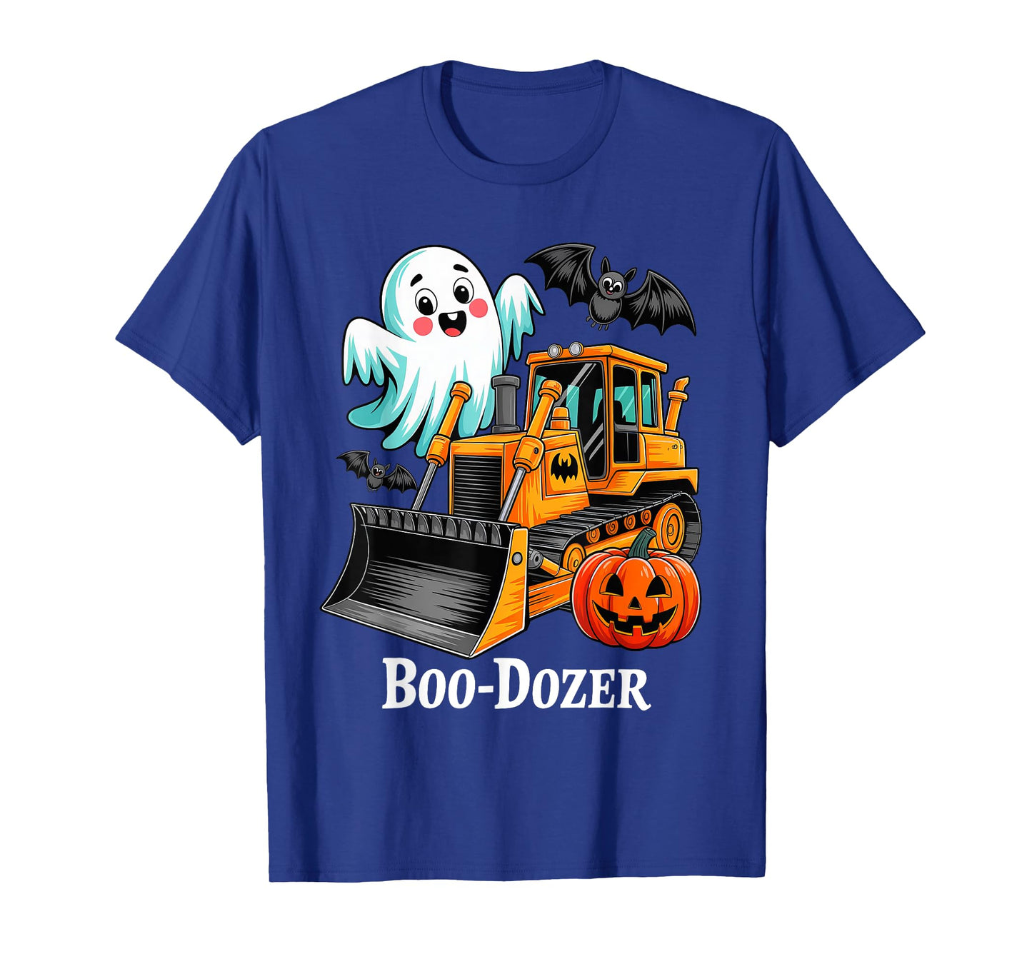 Halloween Bulldozer Construction Trucks Ghost Halloween Boys T-Shirt