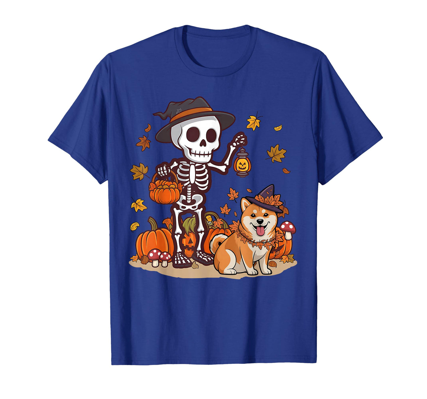 Funny Shiba Inu Skeleton Spooky Dog Lover Halloween T-Shirt