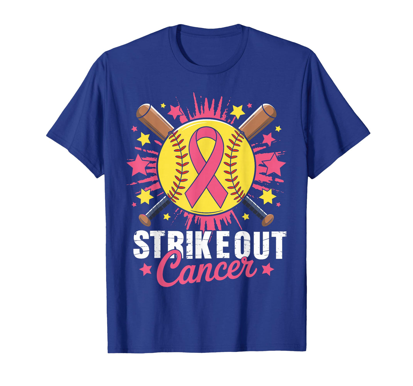 Strike Out Breast Cancer Awareness Softball Pink Women Girls T-Shirt