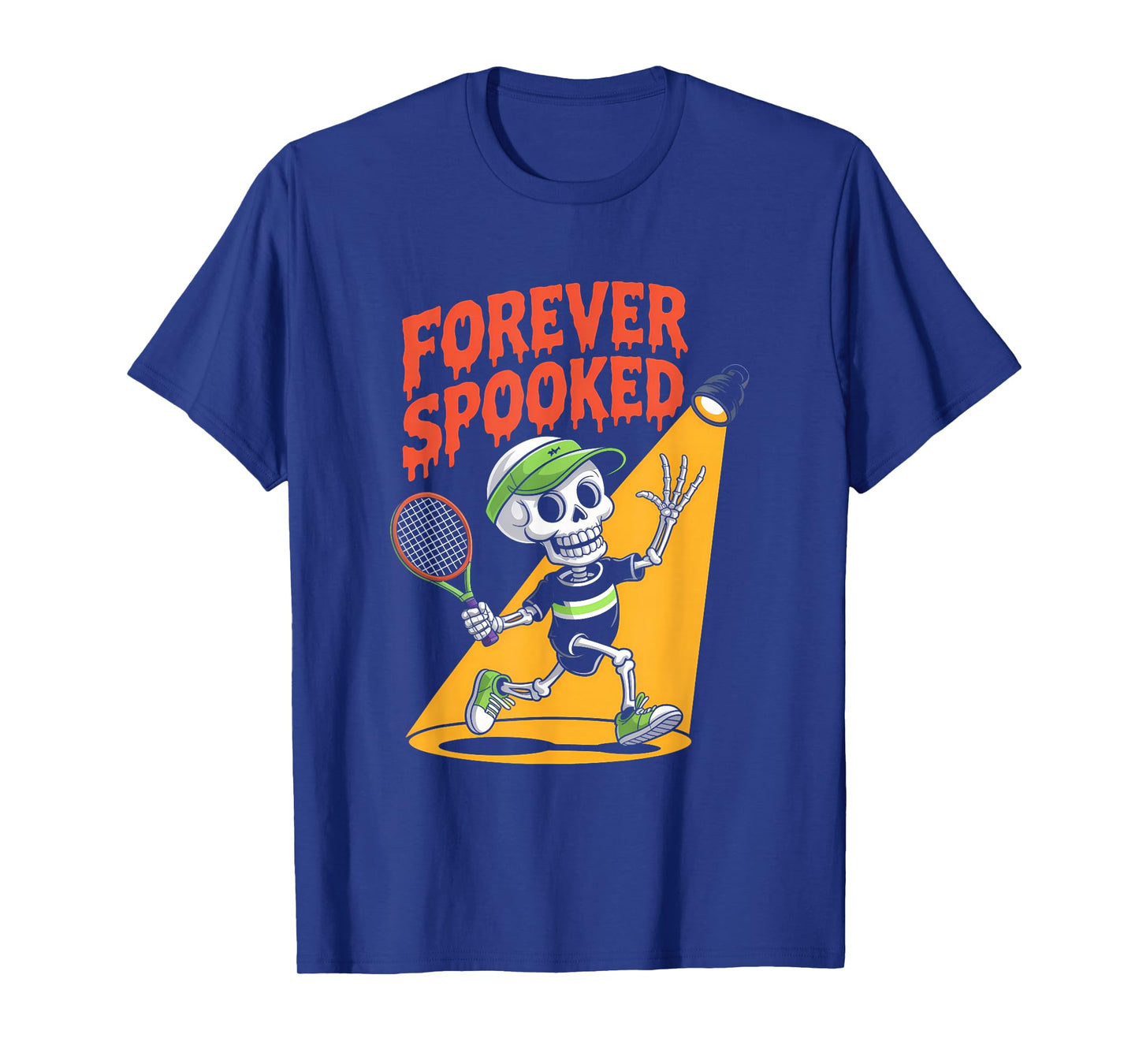 Halloween Skeleton Tennis Forever Spooked Tee T-Shirt