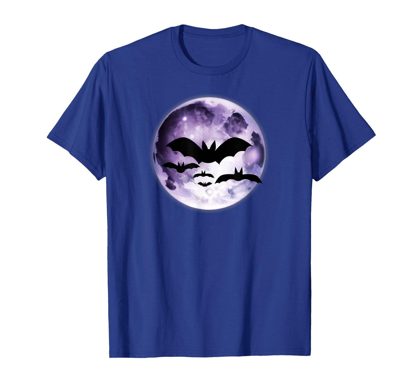 Beautiful Flying Bats Purple Full Moon Silhouette T-Shirt