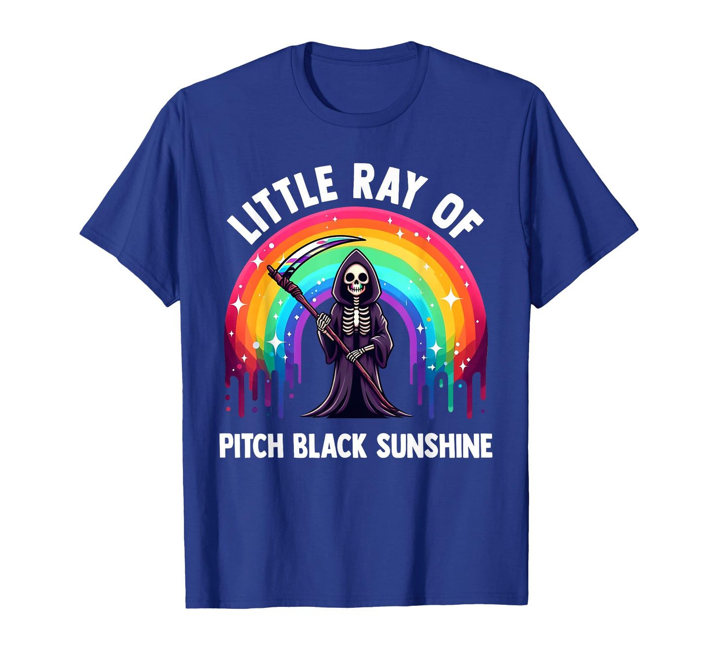 Little Ray Of Pitch Black Sunshine Death Rainbow Halloween T-Shirt for Men Women