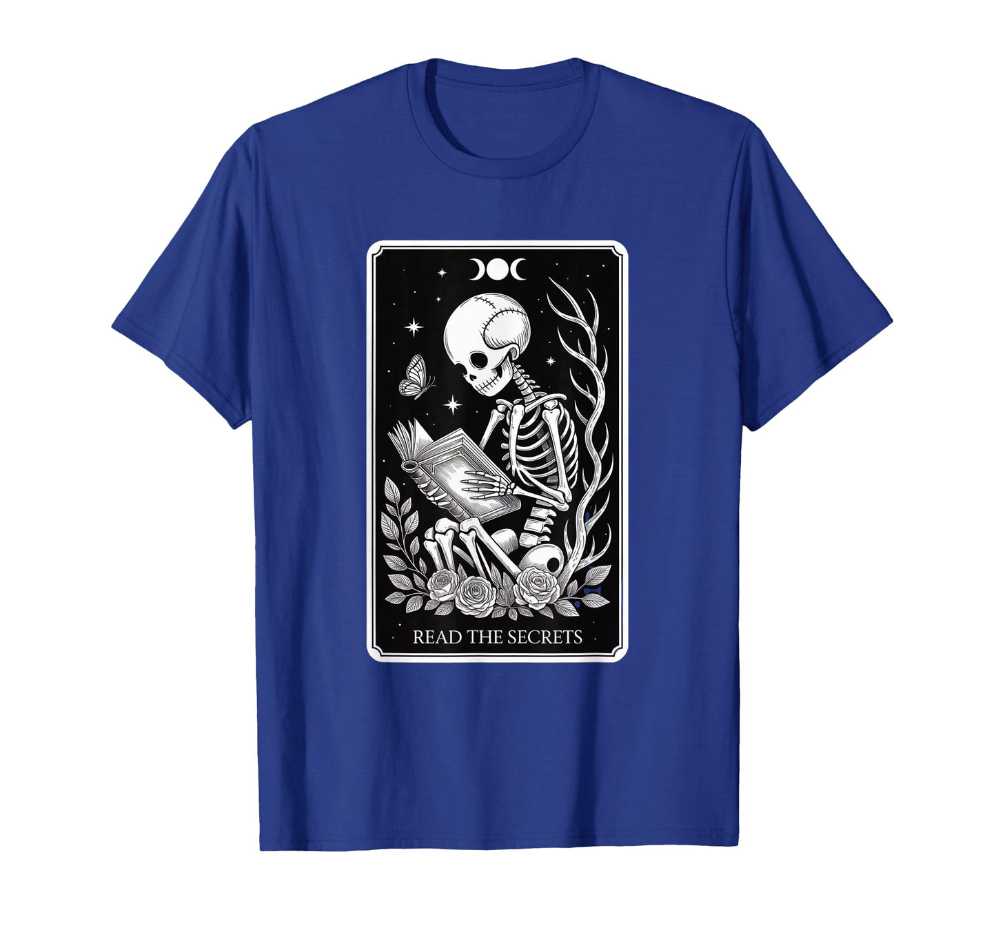 Book Lover The Reader Tarot Card Funny Skeleton Reading T-Shirt