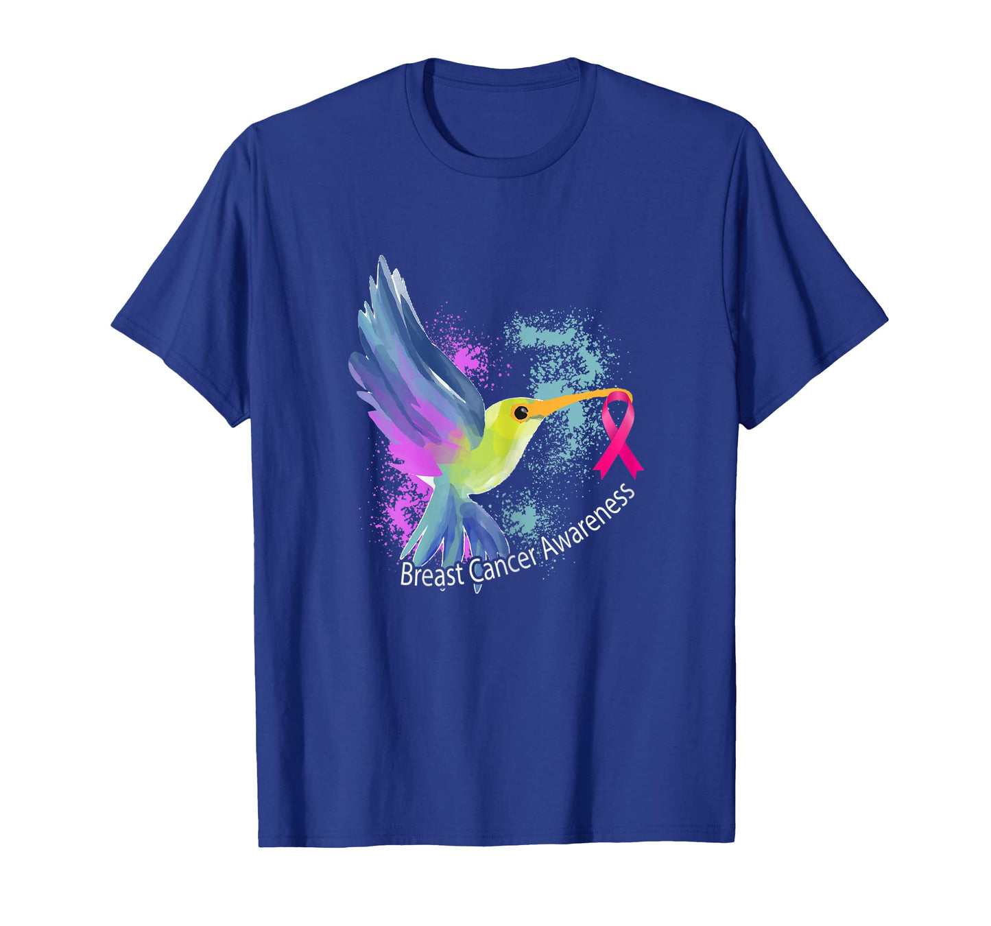 Womens Pink Ribbon Bird Animal Gift Breast Cancer Awareness T-Shirt