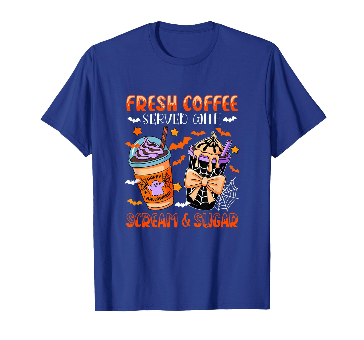 Fresh Coffee Served with Sugar and Scream Halloween Family T-Shirt