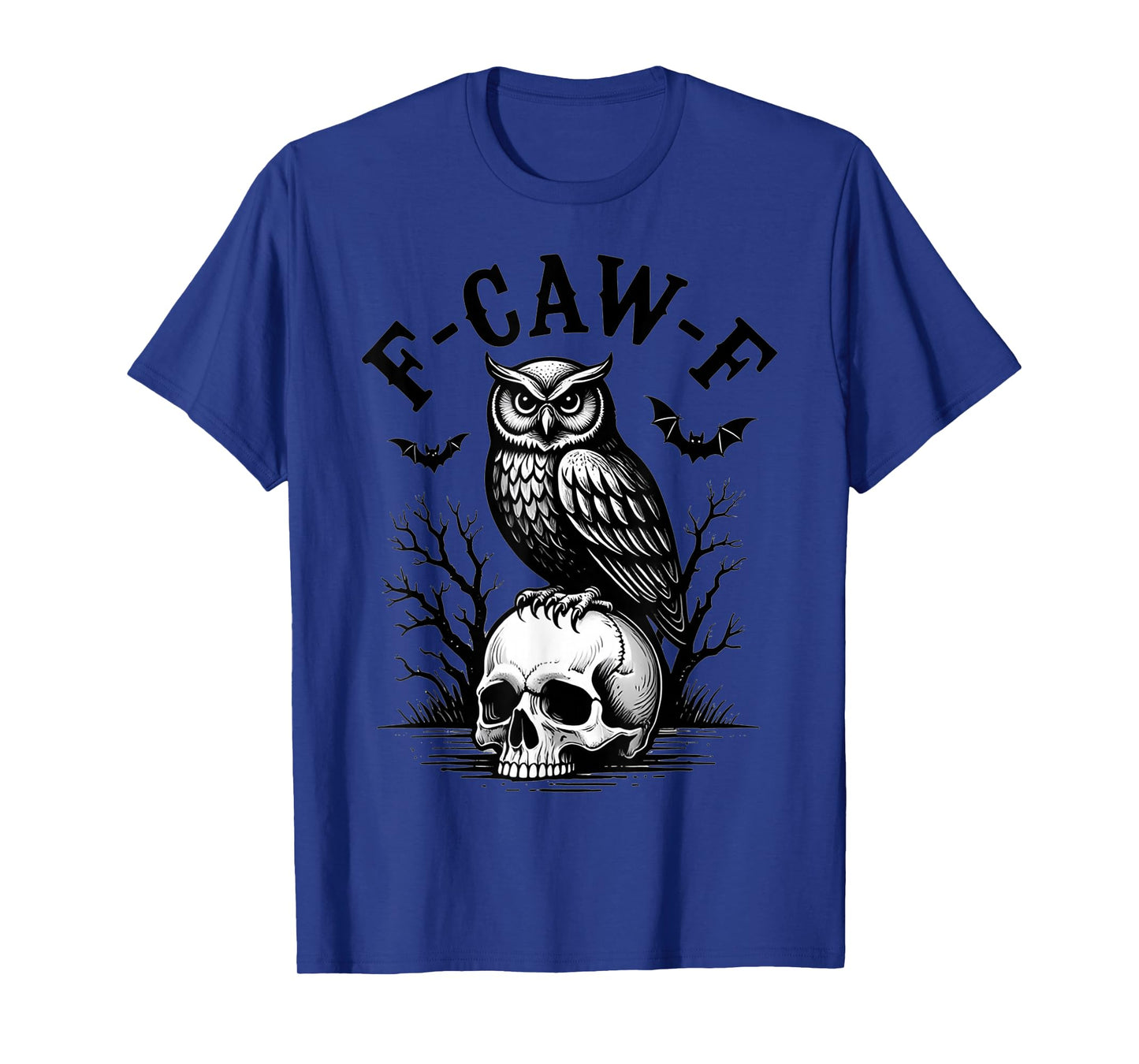 Owl F-Caw-F Funny Black Bird Moon Gothic Adult Humor Fun T-Shirt