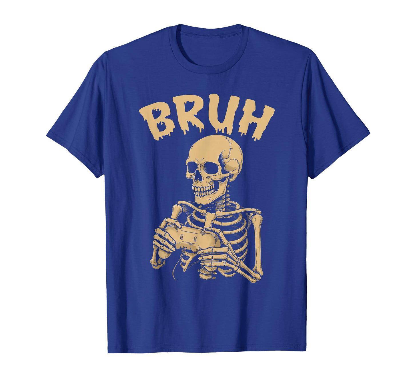 Bruh Skeleton Gamer Video Halloween Gaming Boys Men Kids T-Shirt
