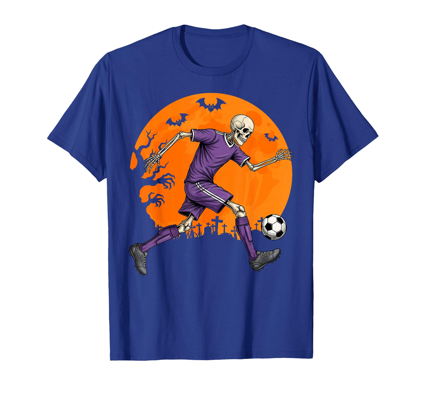 Soccer Skeleton Halloween Football Spooky Boys Soccer Player T-Shirt