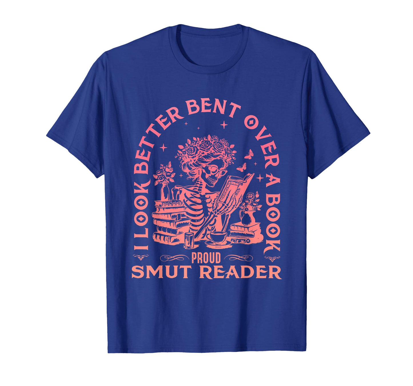 Bookish Skeleton Spread Those Pages Reader Spicy Book Lover T-Shirt
