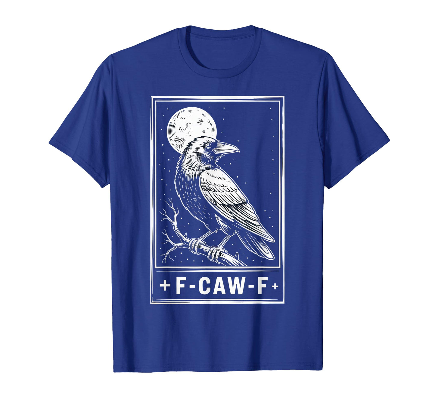 F-CAW-F Funny Raven Outfit Vintage Crow Full Moon Night Look T-Shirt