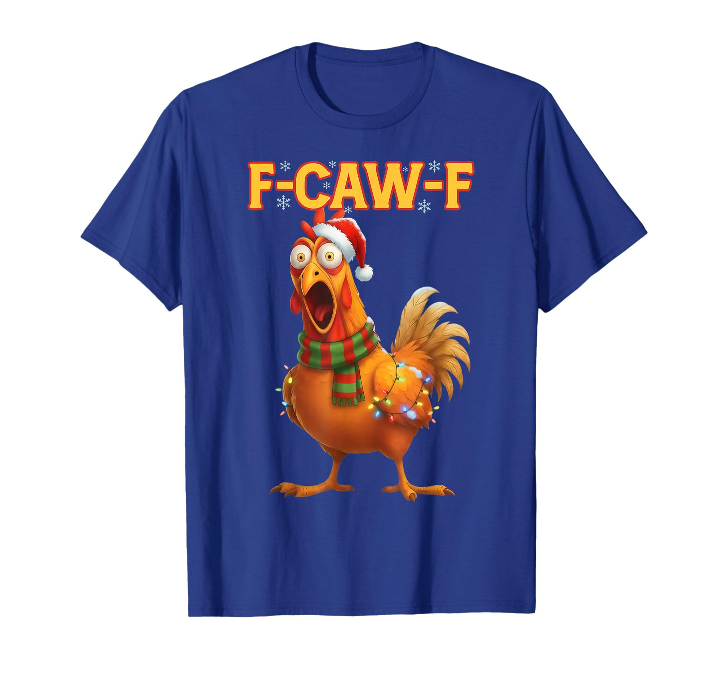 Funny Christmas Santa Chicken F-CAW-F Rooster Holiday Meme T-Shirt