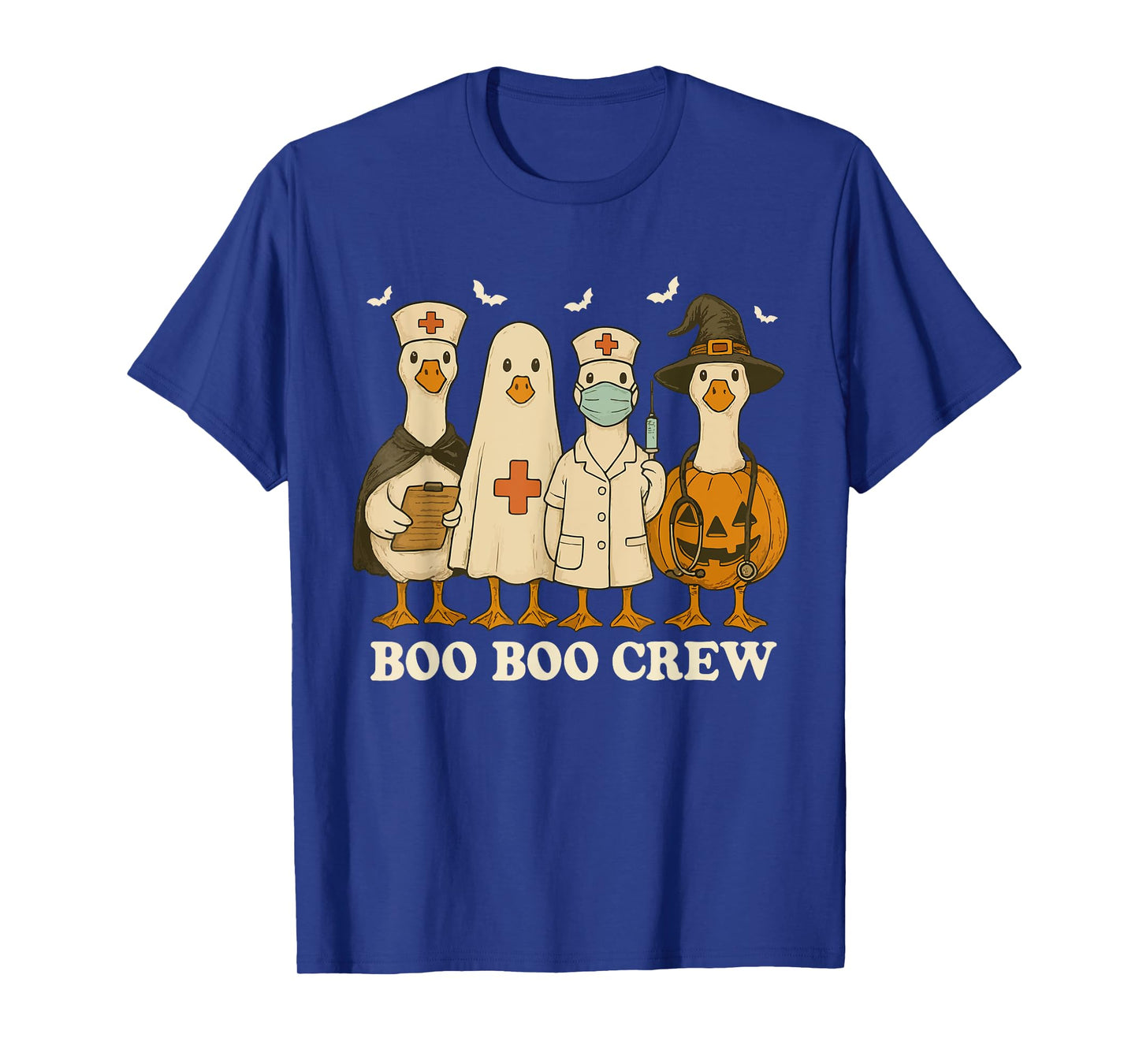 Retro Halloween Registered Nurse RN Nicu Goose Ghost Witch T-Shirt