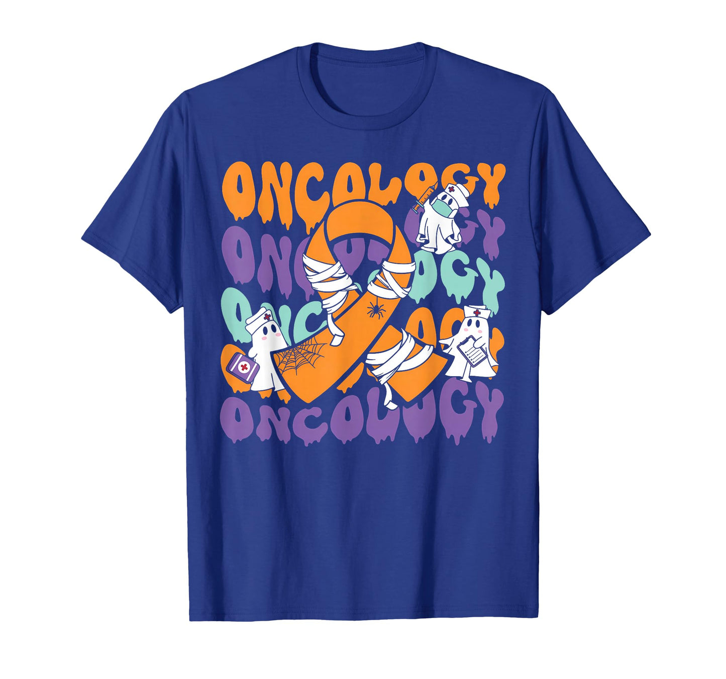 Oncology Nurse Halloween Ribbon Heme Onc RN Cancer Awareness T-Shirt
