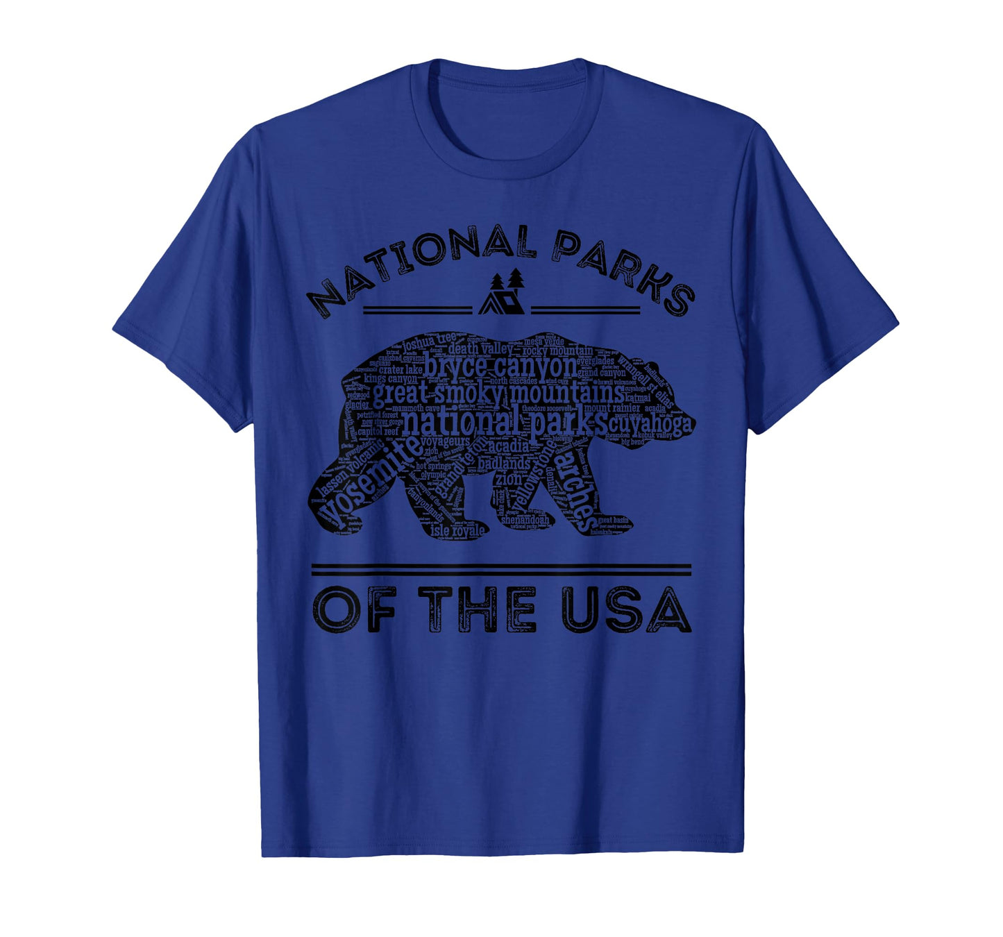 National Parks Bear Hiking Travel Camping Outdoors Retro USA T-Shirt