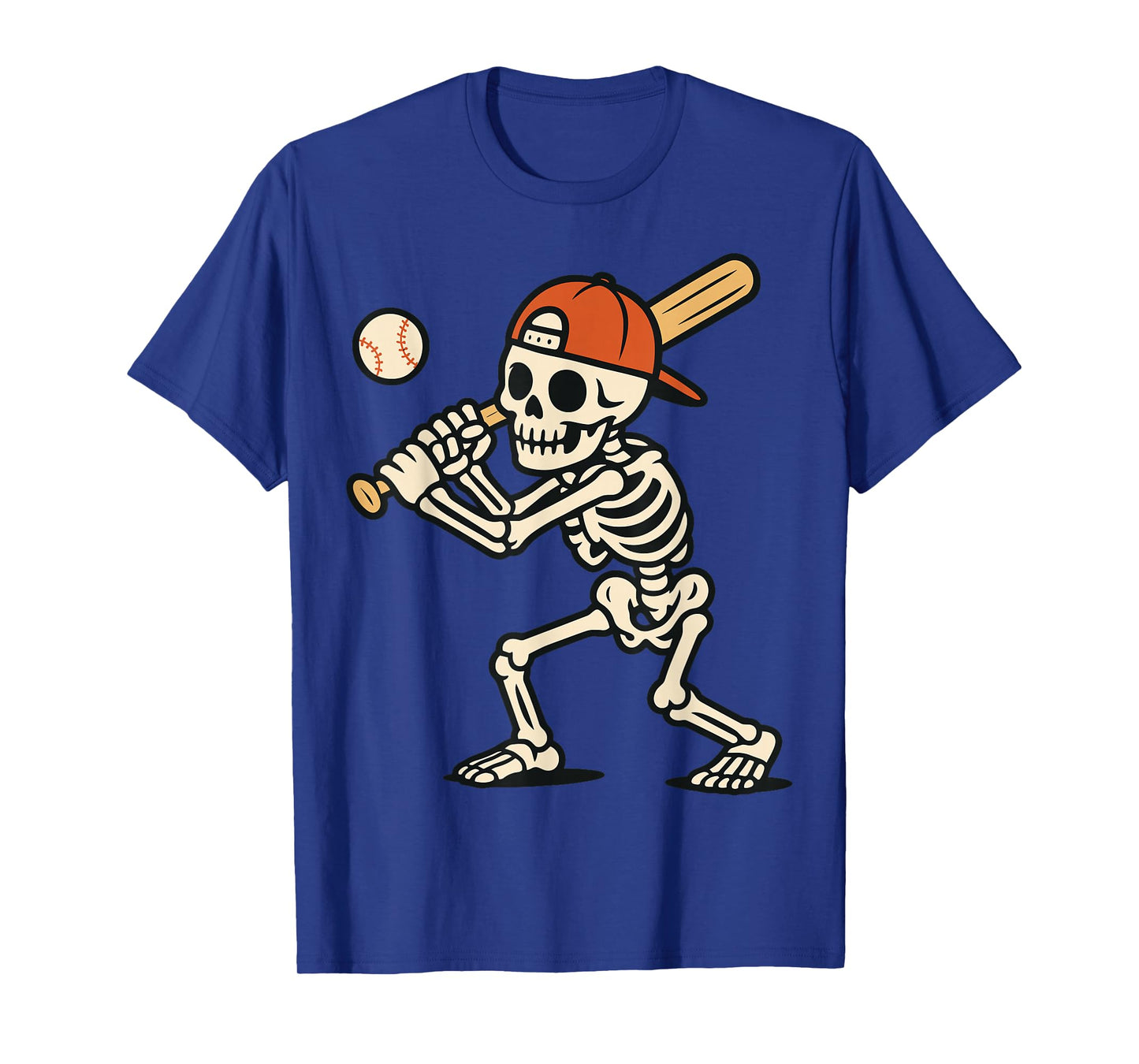 Baseball Skeleton Teen Funny Halloween Spooky T-Shirt