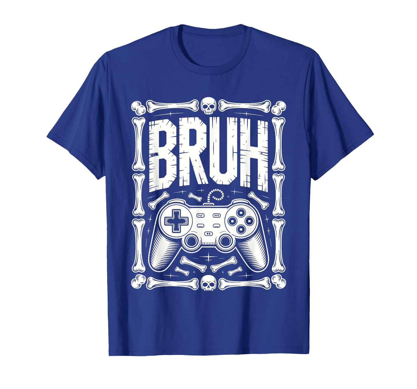 Funny Skeleton Gamer Bruh Halloween Look for Kids Teens T-Shirt