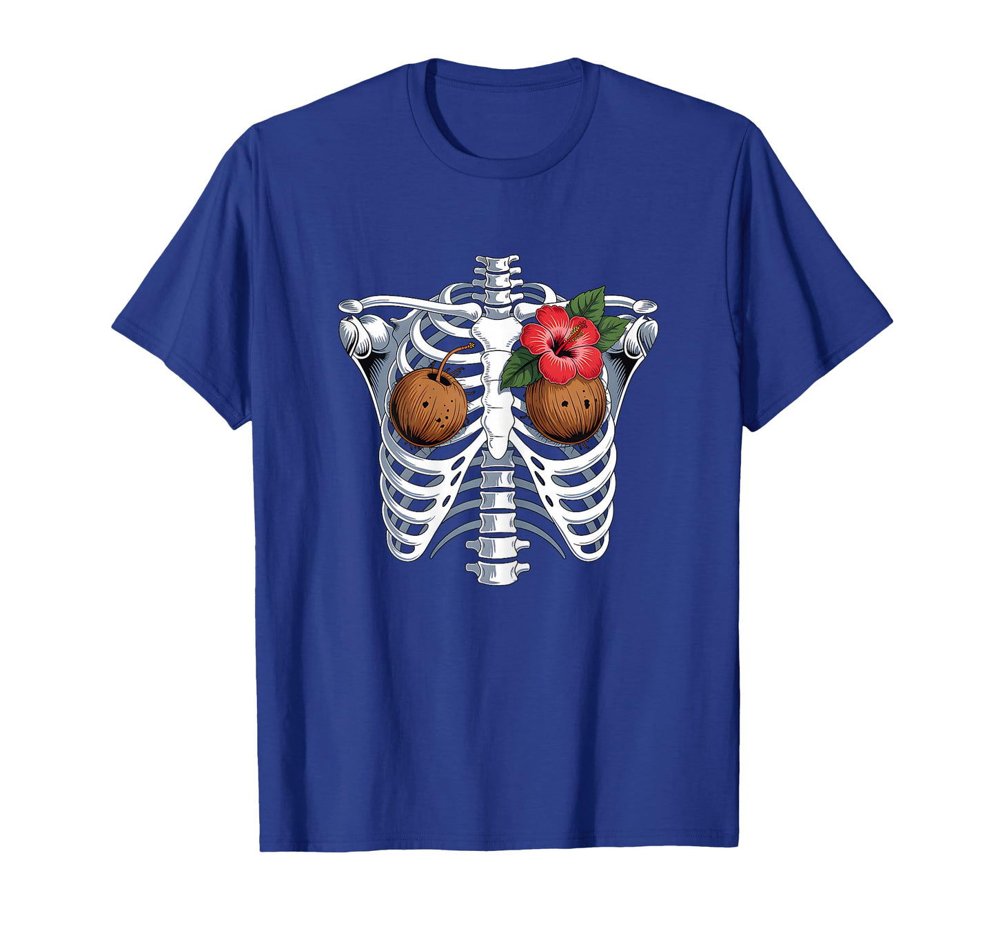 Luau Coconut Bra Skeleton Costume Halloween Hawaiian Women T-Shirt
