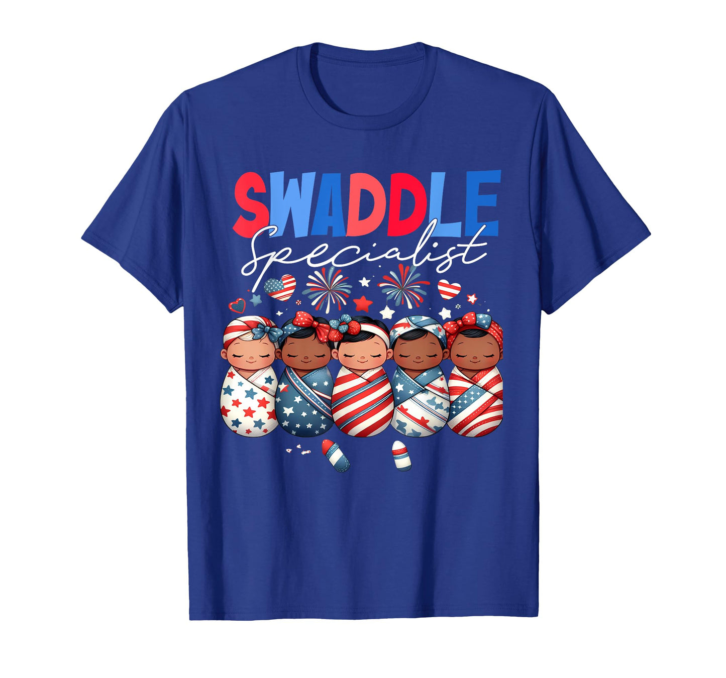 Swaddle Specialist NICU Mother Baby Nurse 4th Of July USA T-Shirt