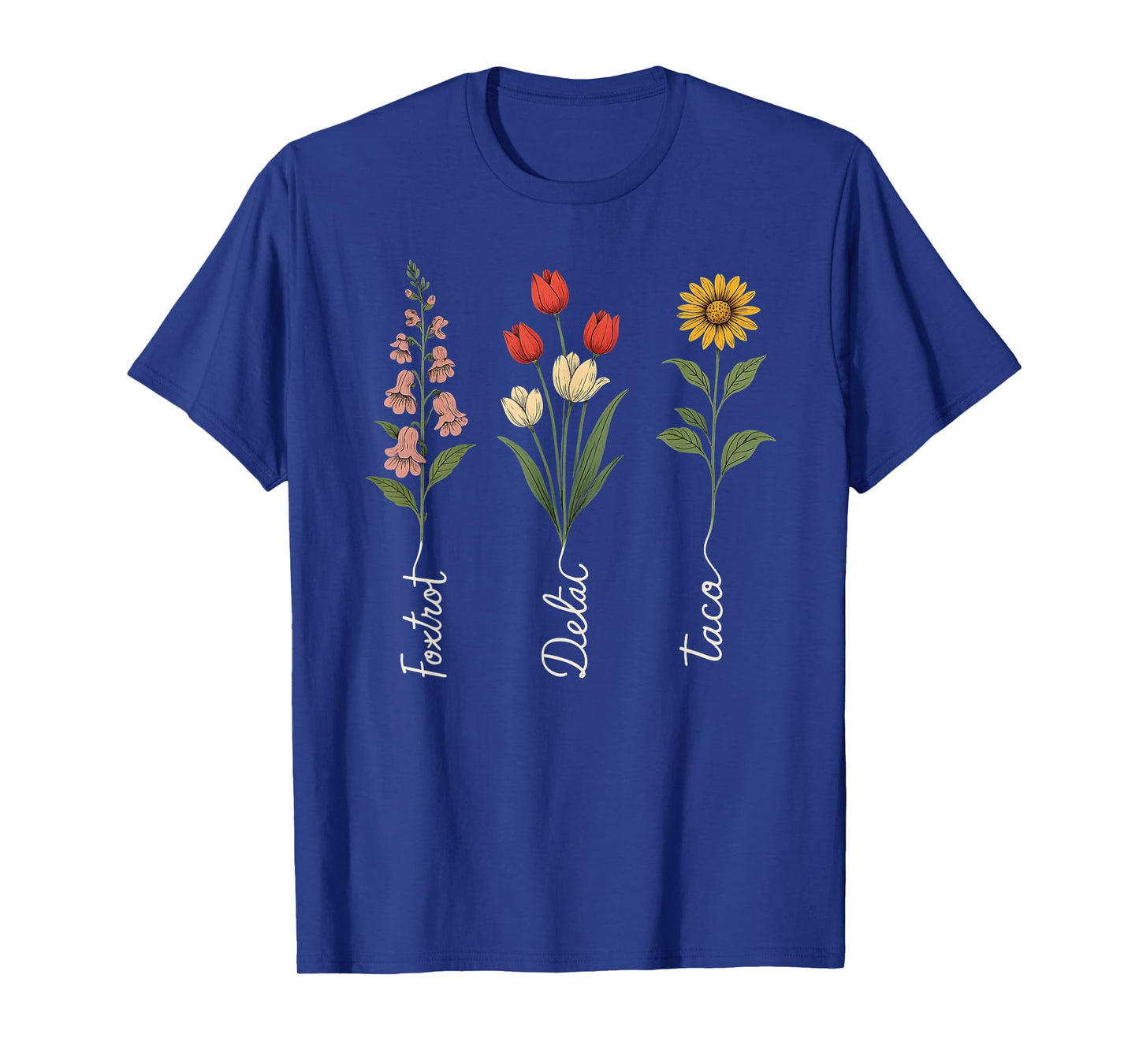 Retro Foxtrots Deltas Taco Flower T-Shirt