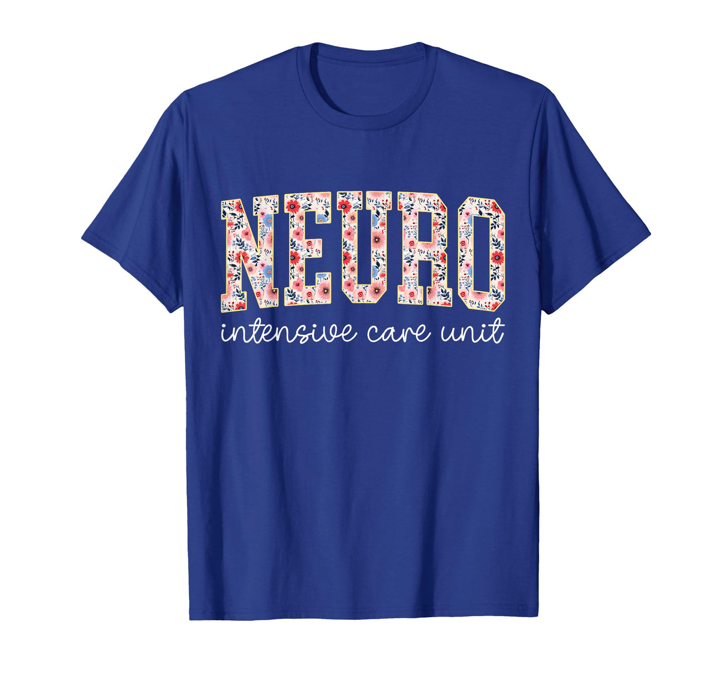 Floral Neuro ICU Nurse Brain Neuroscience ICU Nurse Grad T-Shirt