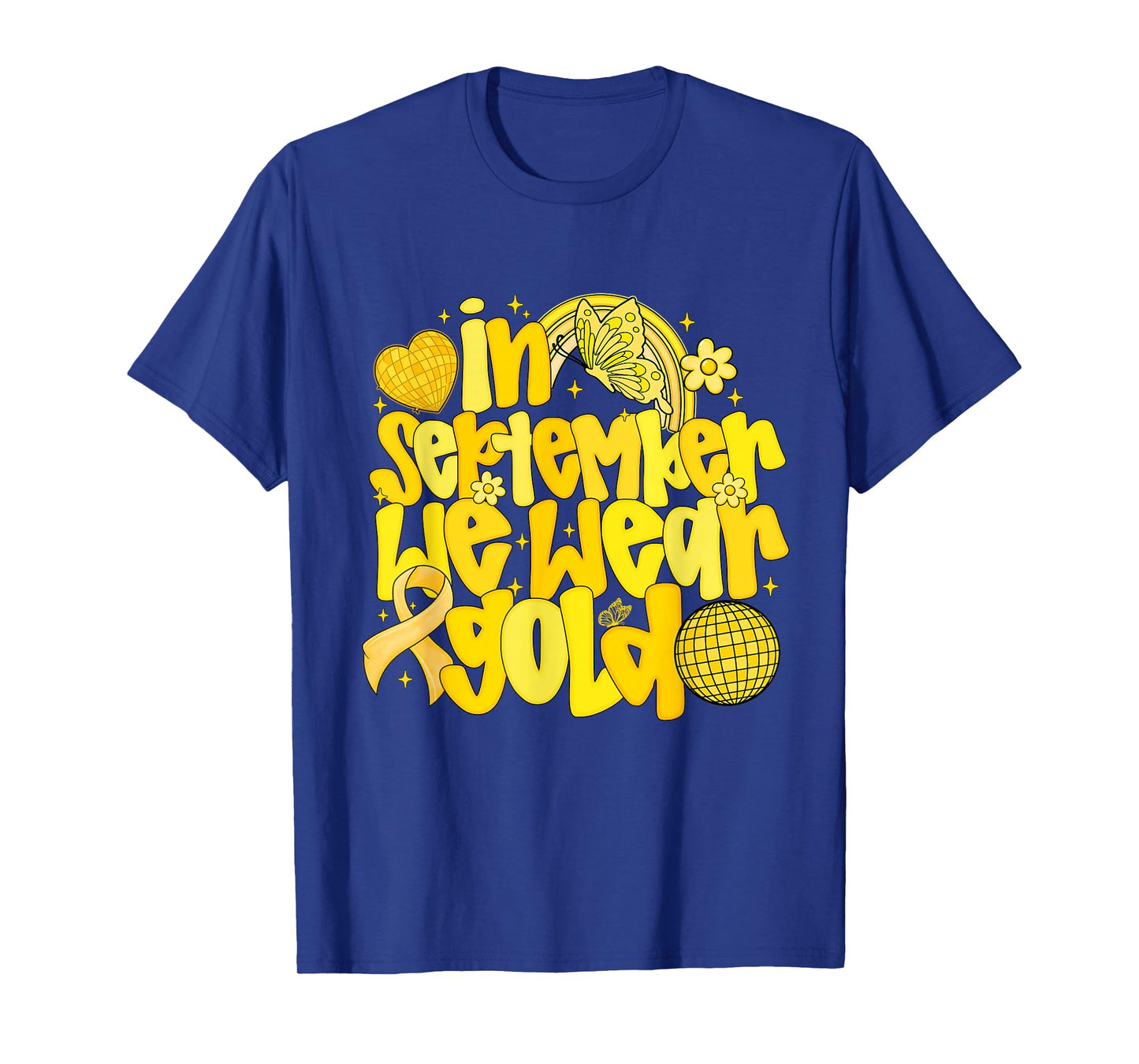 In September We Wear Gold Childhood Cancer Awareness Preppy T-Shirt