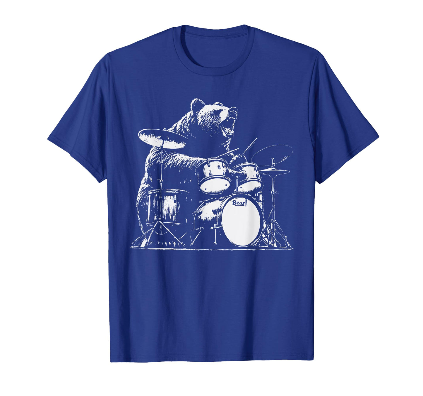 Rock Bear Playing Drums - Funny Drum Bear Music T-Shirt
