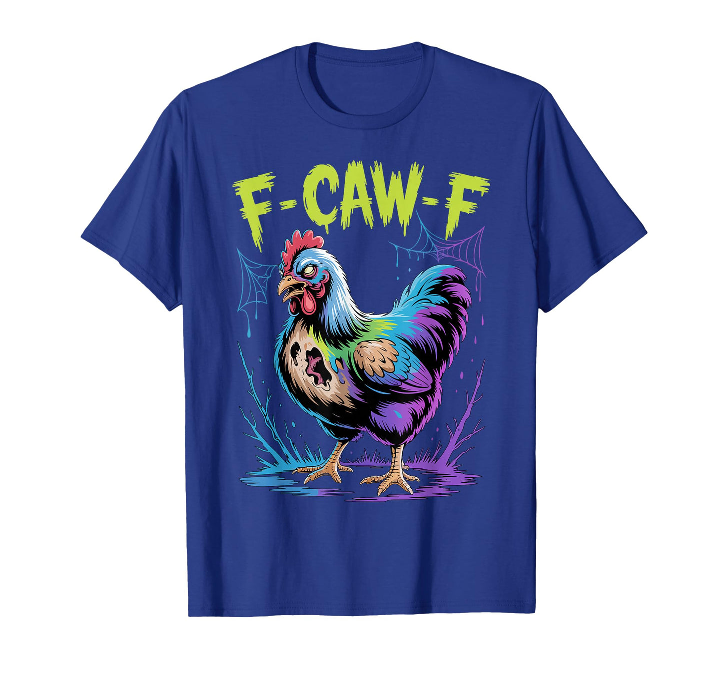 Funny Zombie Chicken F-CAW-F Creepy Halloween Humor T-Shirt