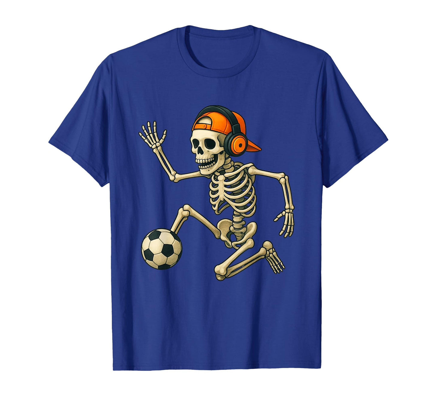 Skeleton Playing Soccer Halloween Costume T-Shirt