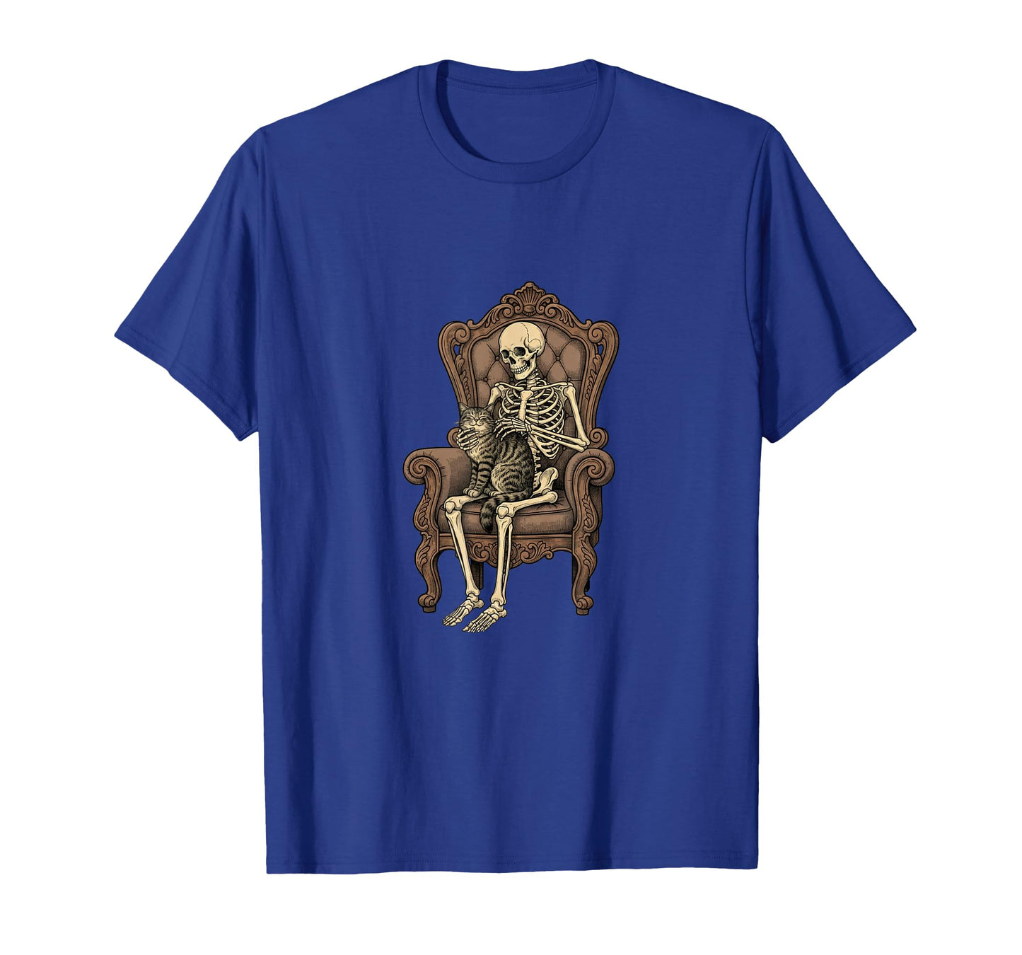 Skeleton Holding Cat Halloween Cat Lover Cat Mom Dad T-Shirt