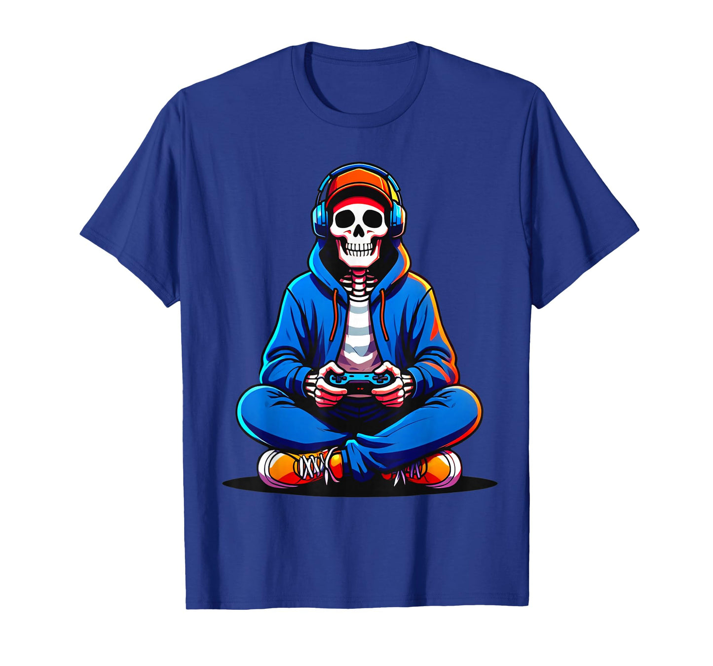 Gaming Skeleton Halloween Funny Gift for Boys Men Kids T-Shirt
