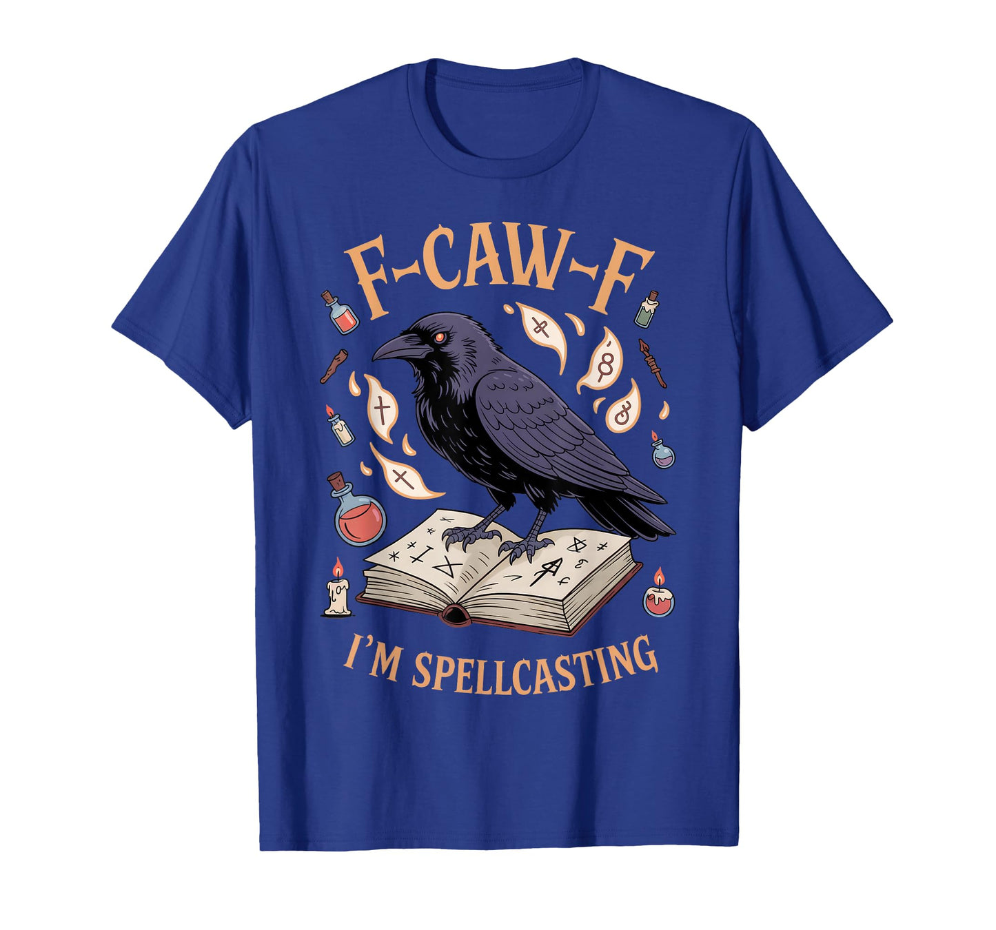 Black Crow, F-Caw-F Funny Black Bird Moon Gothic Halloween T-Shirt