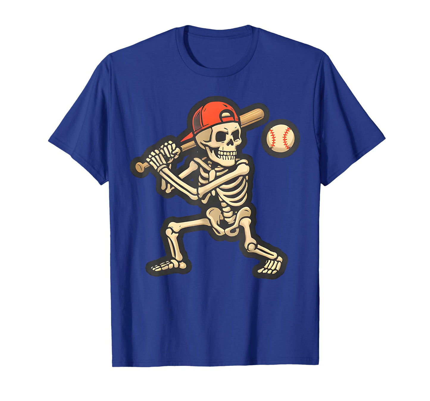Skeleton Baseball Halloween Costume Funny Men Boys Kids T-Shirt