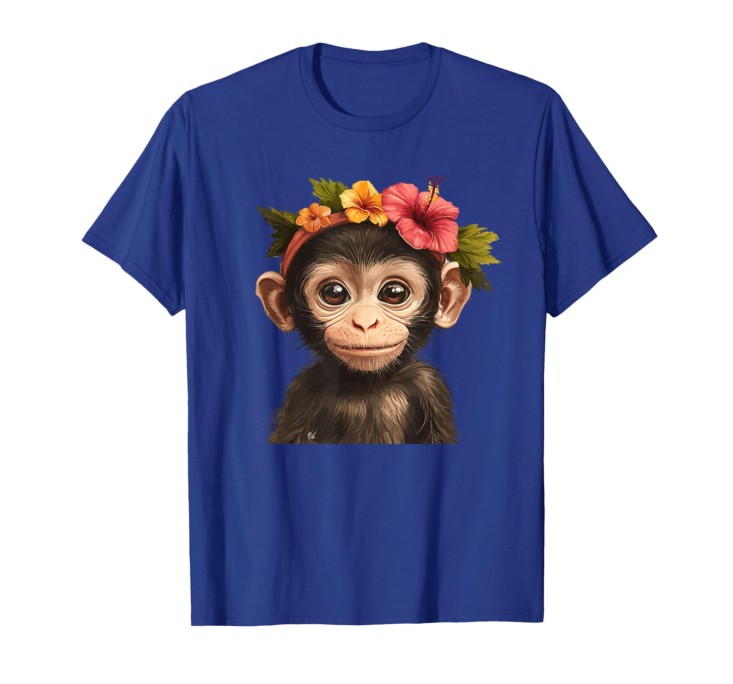 Cute Monkey With Flower Crown T-Shirt