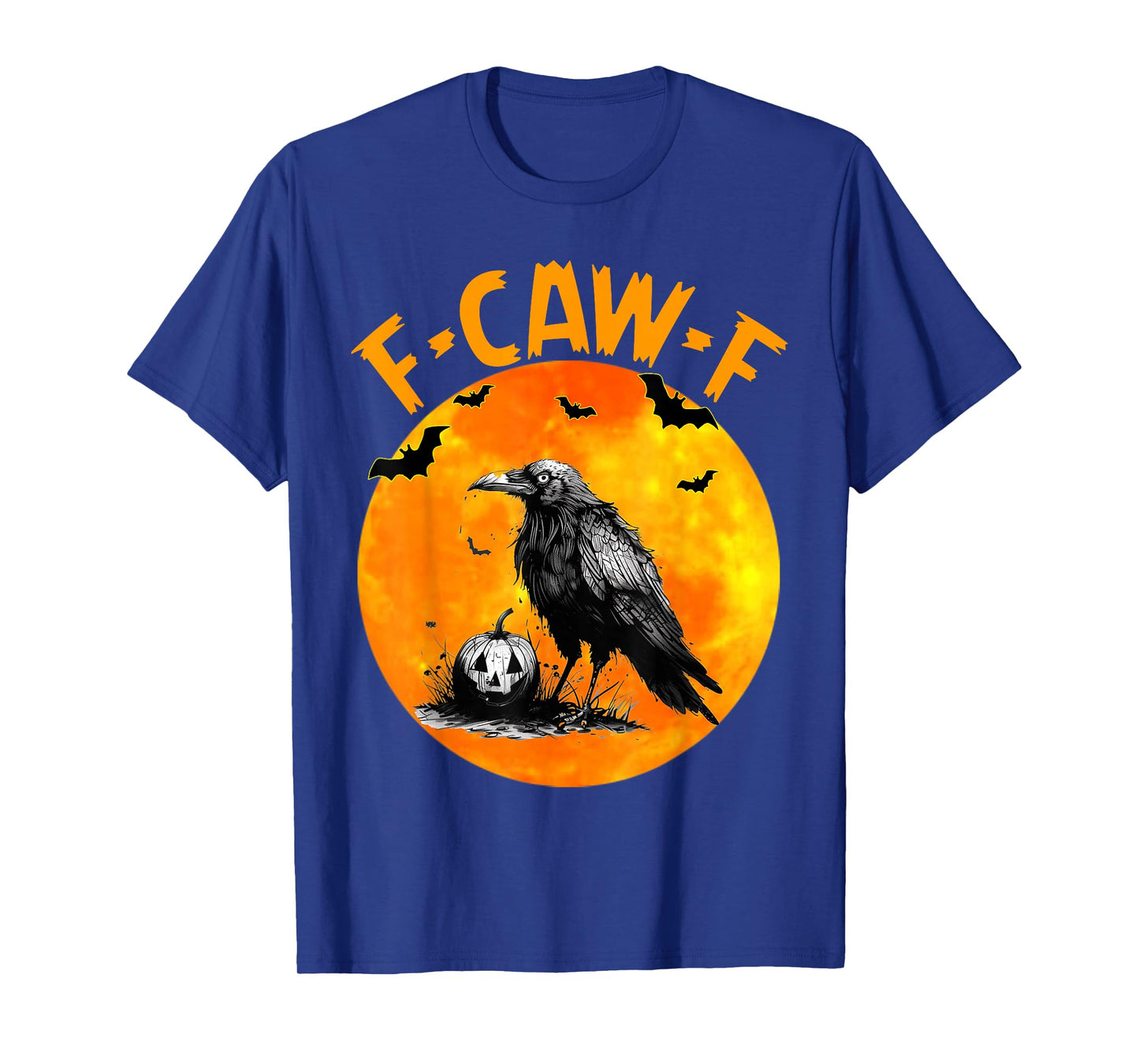 Black Crow Bird F-Caw-F Funny Black Bird Moon Halloween T-Shirt