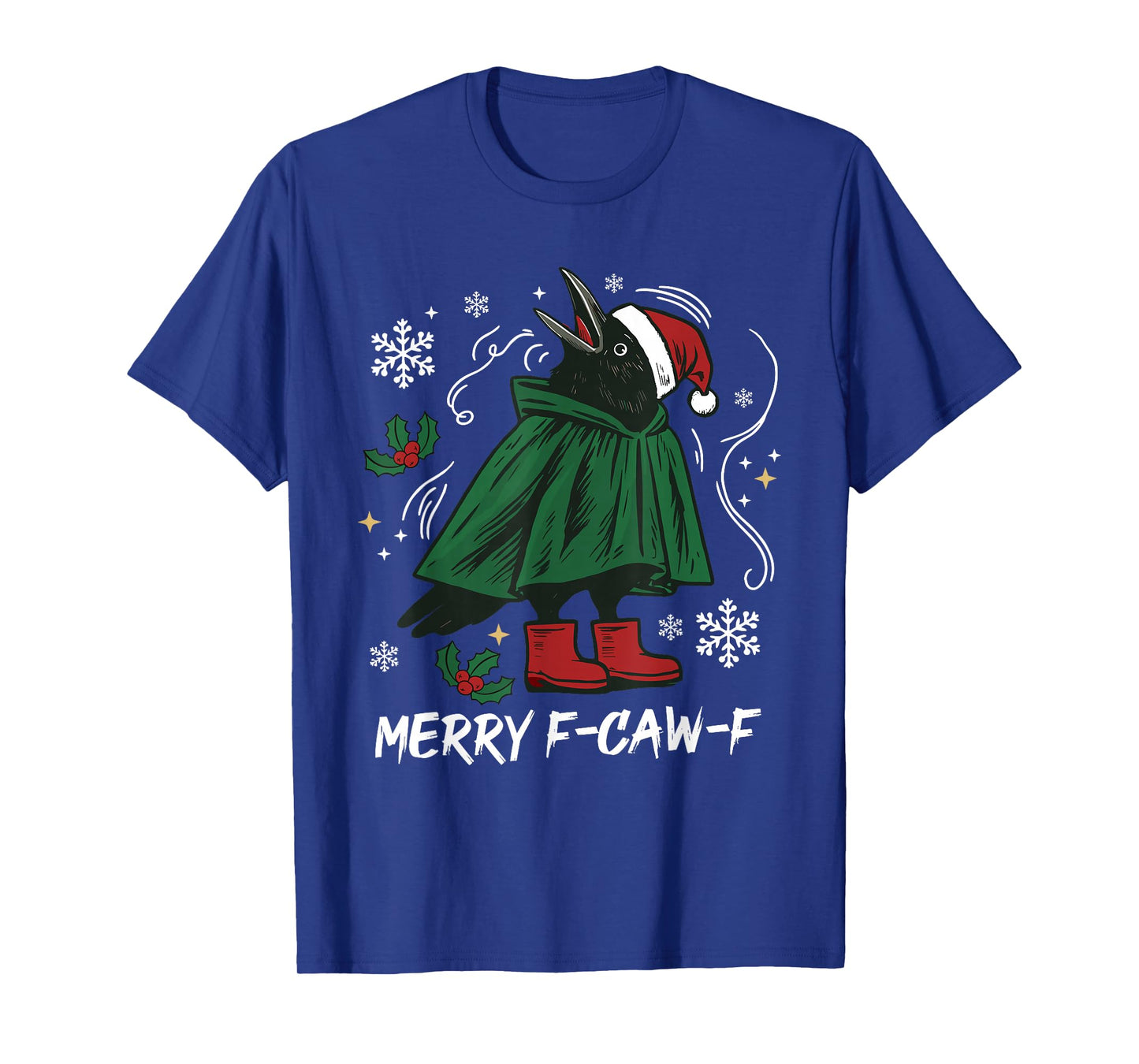 Merry F-CAW-F Crow Raven Christmas Dark Bird Crow Meme Xmas T-Shirt