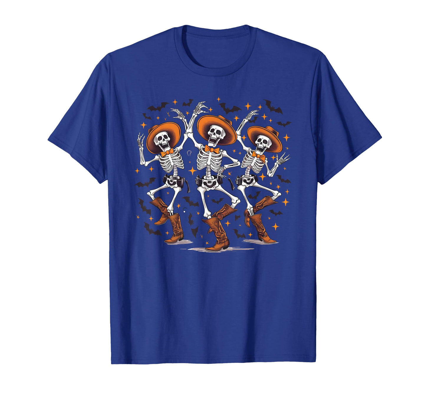 Dancing Skeleton Cowboy Western Rodeo Halloween Spooky Vibes T-Shirt