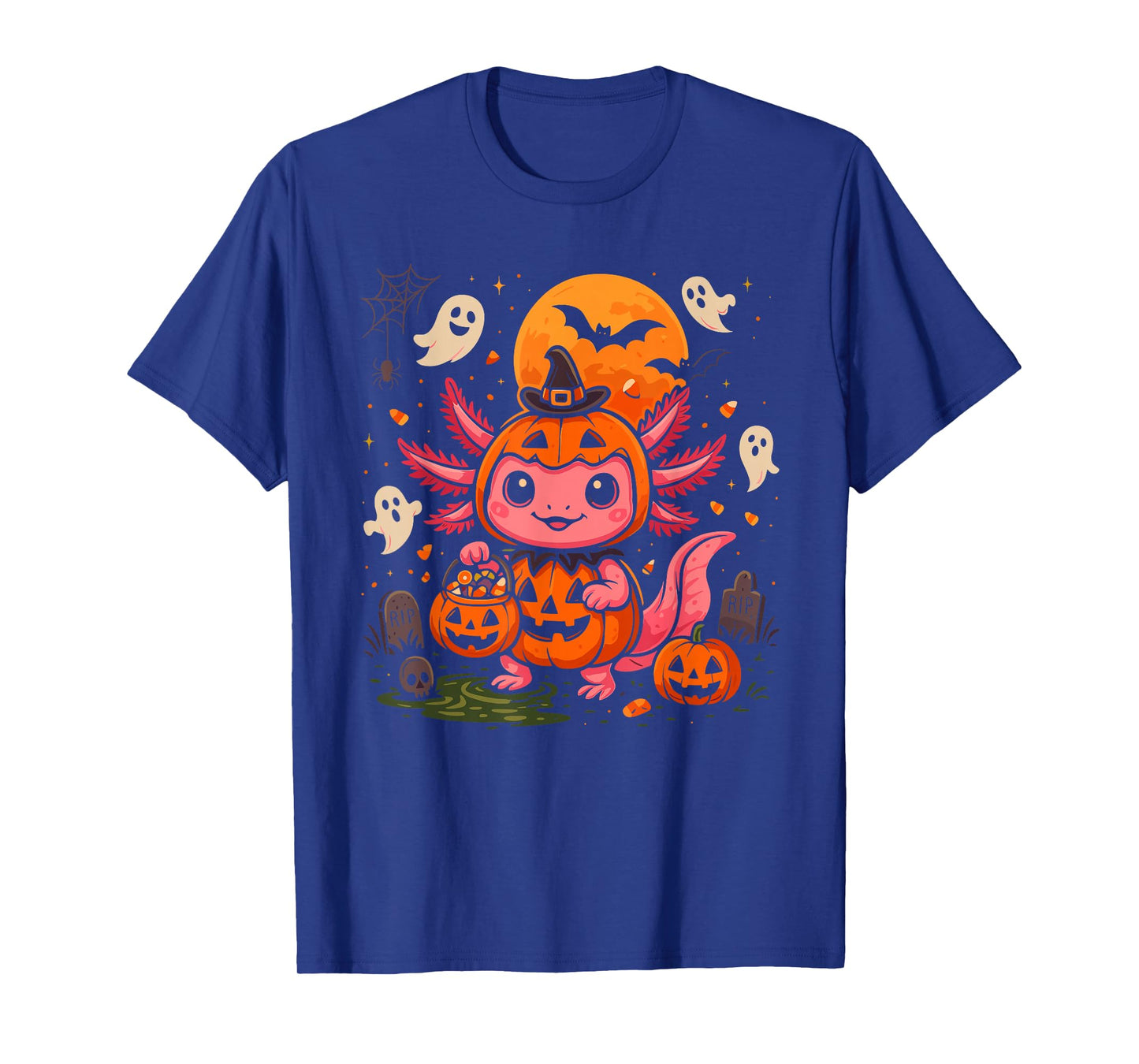 Cute Halloween Axolotl Spooky Animal Halloween Costume T-Shirt