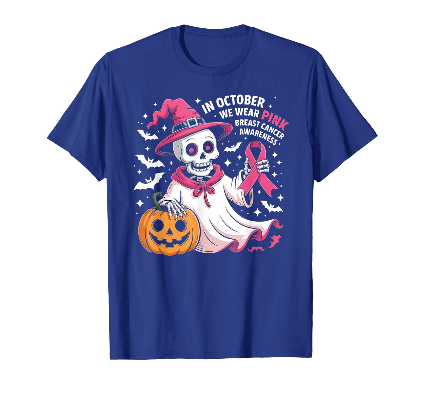 Pink Skeleton for Breast Cancer Awareness October Fun T-Shirt