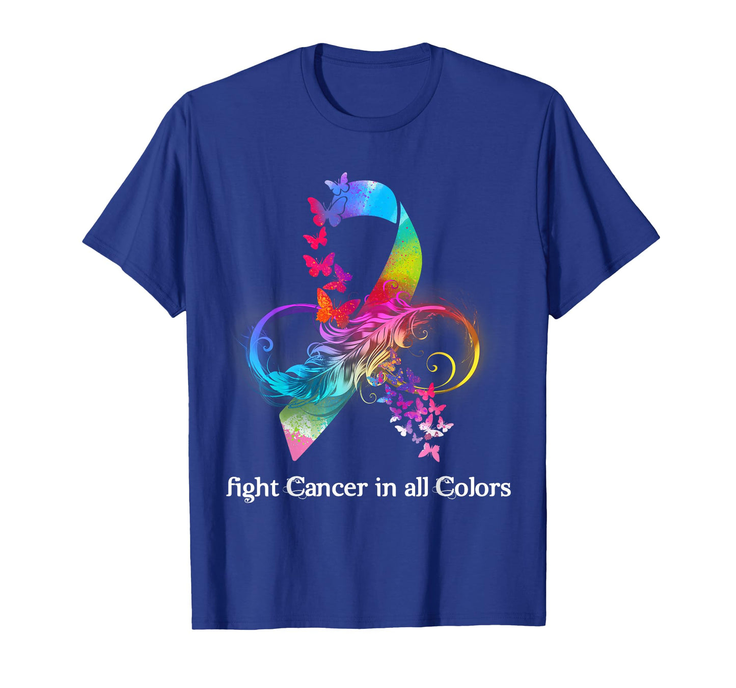 Fight Cancer In All Color Breast Cancer Awareness Womens T-Shirt